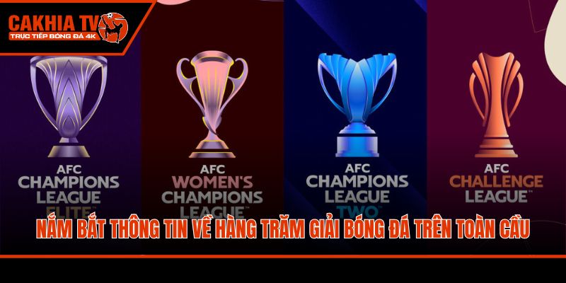 Nắm bắt thông tin về hàng trăm giải bóng đá trên toàn cầu