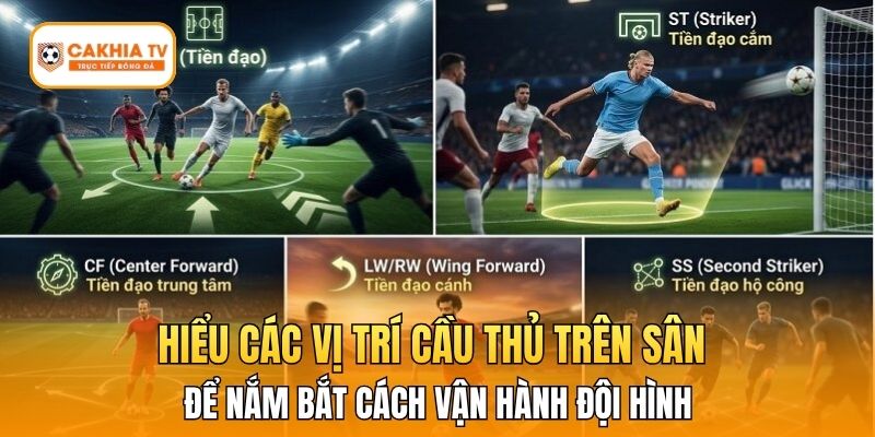 Hiểu các vị trí cầu thủ trên sân để nắm bắt cách vận hành đội hình